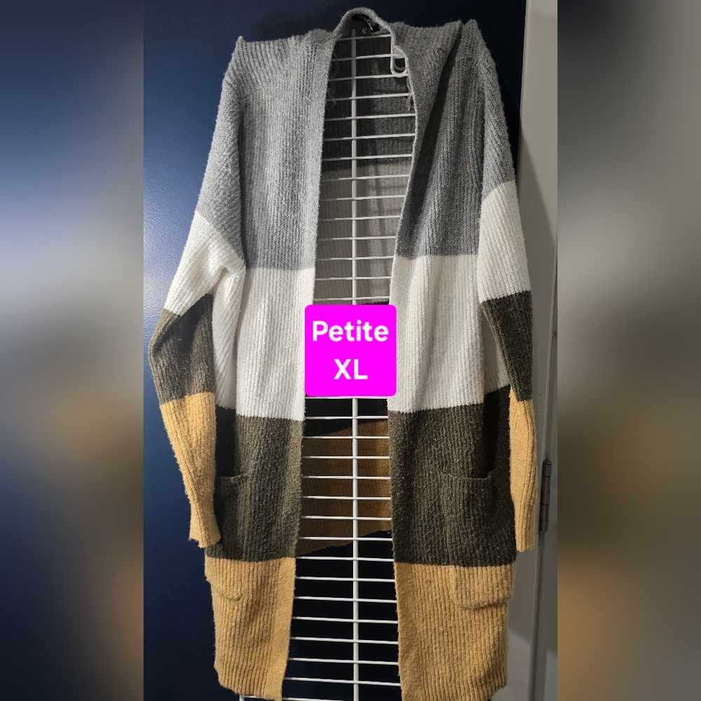 Pink Clover Multicolor Open Front Cardigan